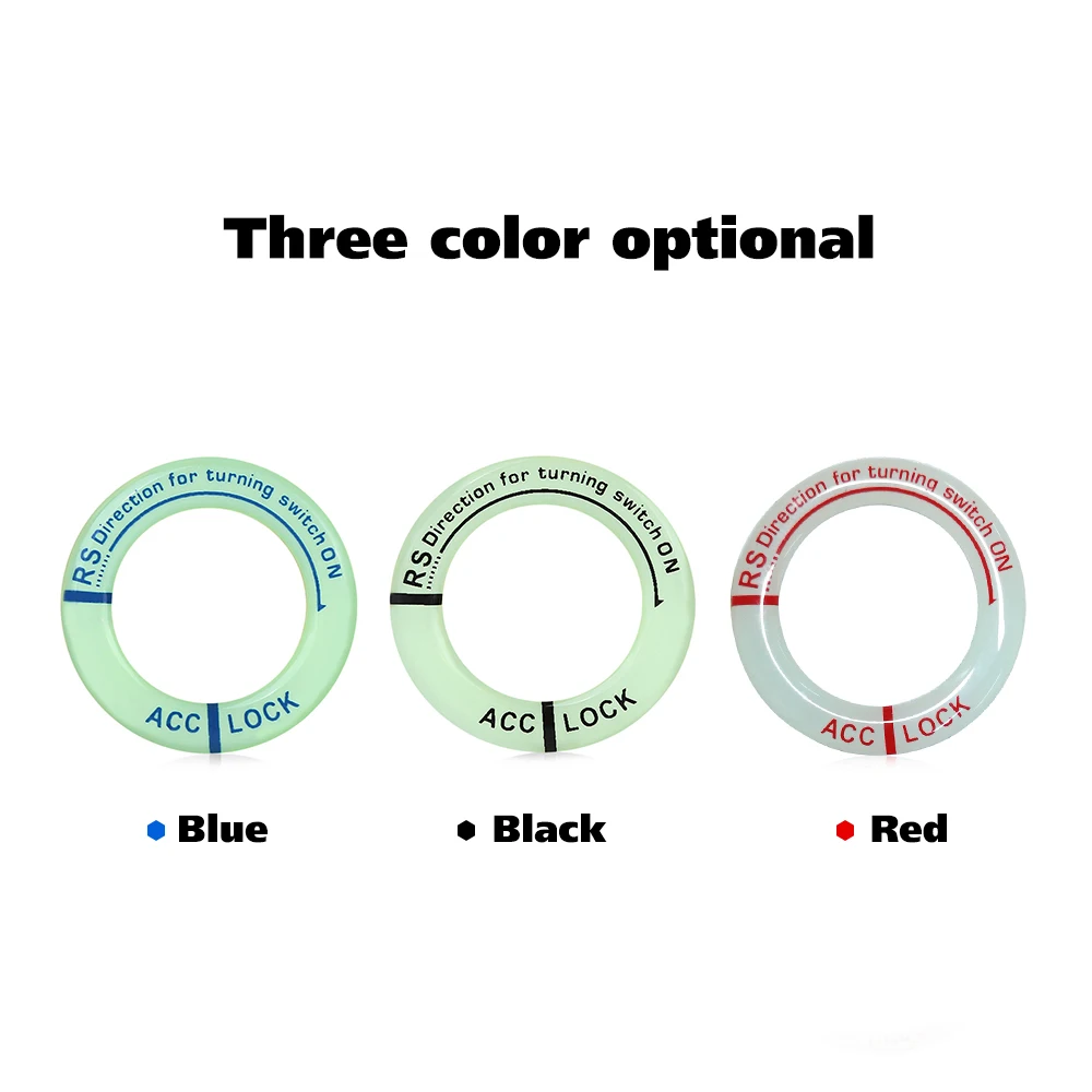 

3D Car Ignition Switch Cover Luminous Key Ring Hole Cover Sticker Car Circle Stickers Light Decoration Motorcycle Decal
