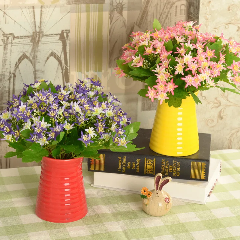 European 5 Fork Milan Sensitive Marigold Artificial Flower ...