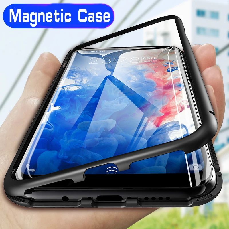 Magnetic Adsorption Metal Case For Samsung Galaxy S8 S9 S10 Plus S10E S7 Edge Note 8 9 M20 M10 A30 A50 A7 A8 A9 J4 J6 Plus 2018