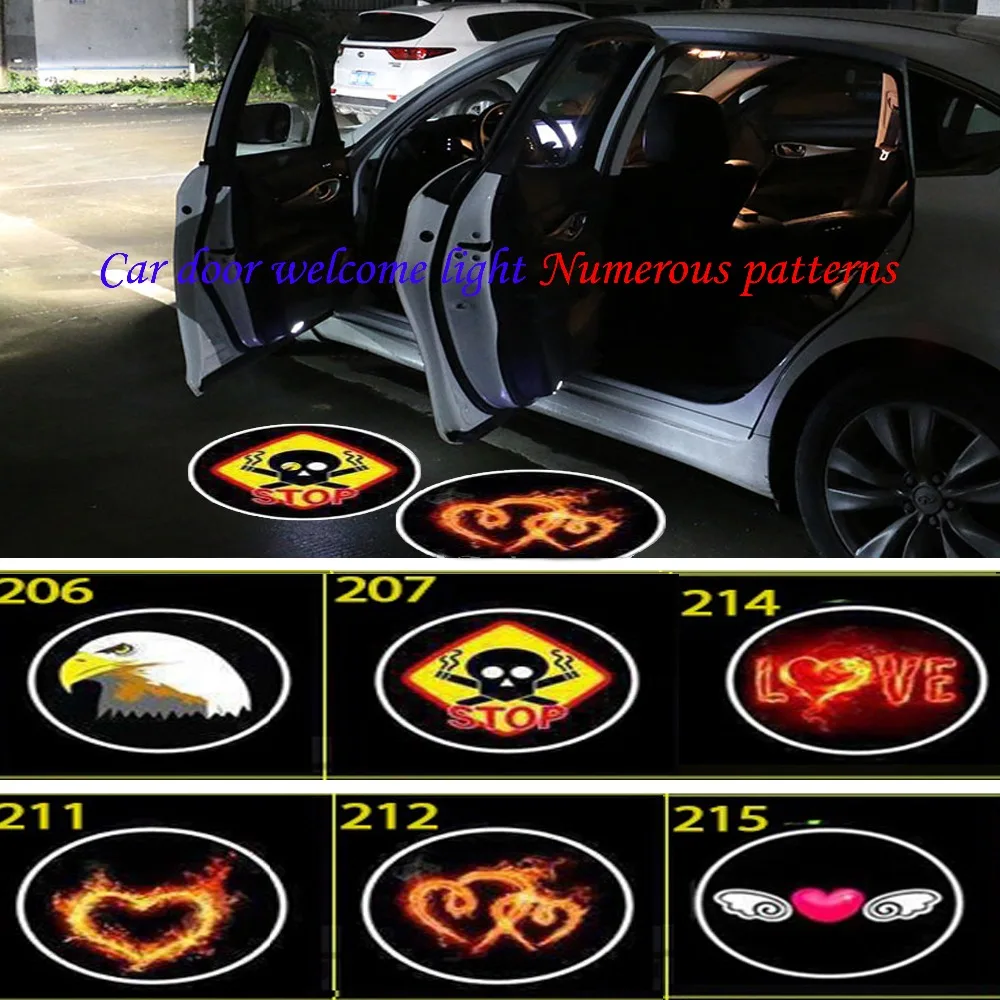 

Maxup 2pcs car welcome atmosphere lamp ambient star light for car accessories in door coaster lights projector led lamp all type