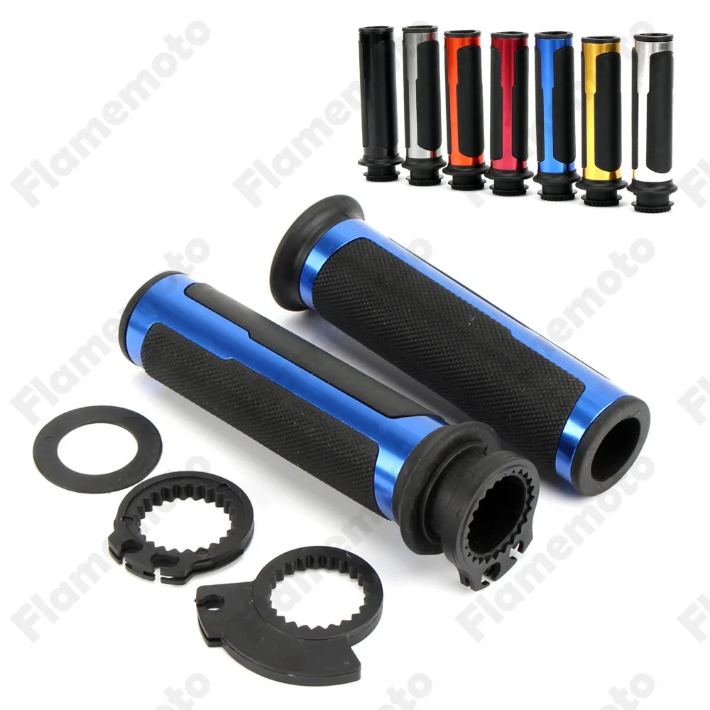 Motorcycle font b Accessories b font Universal Aluminum Rubber 7 8 22mm Handlebar Hand Grips Throttle