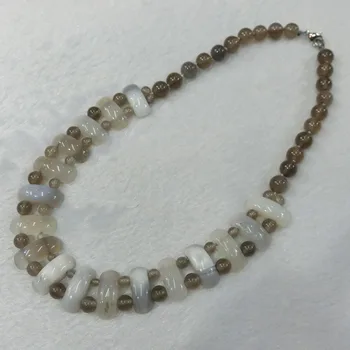 

6pcs/lot Natural Quartz Stone White Agates Hand-woven Colorful Choker Torque Energy Treat Camber Beaded Necklace Collar Free