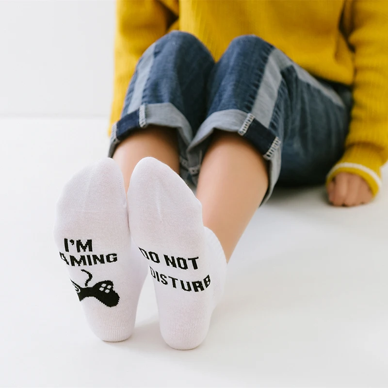 Стильные носки с надписью «не беспокоить меня», Игровые Носки для женщин и мужчин, забавные повседневные хлопковые носки унисекс с принтом «Happy», Прямая поставка