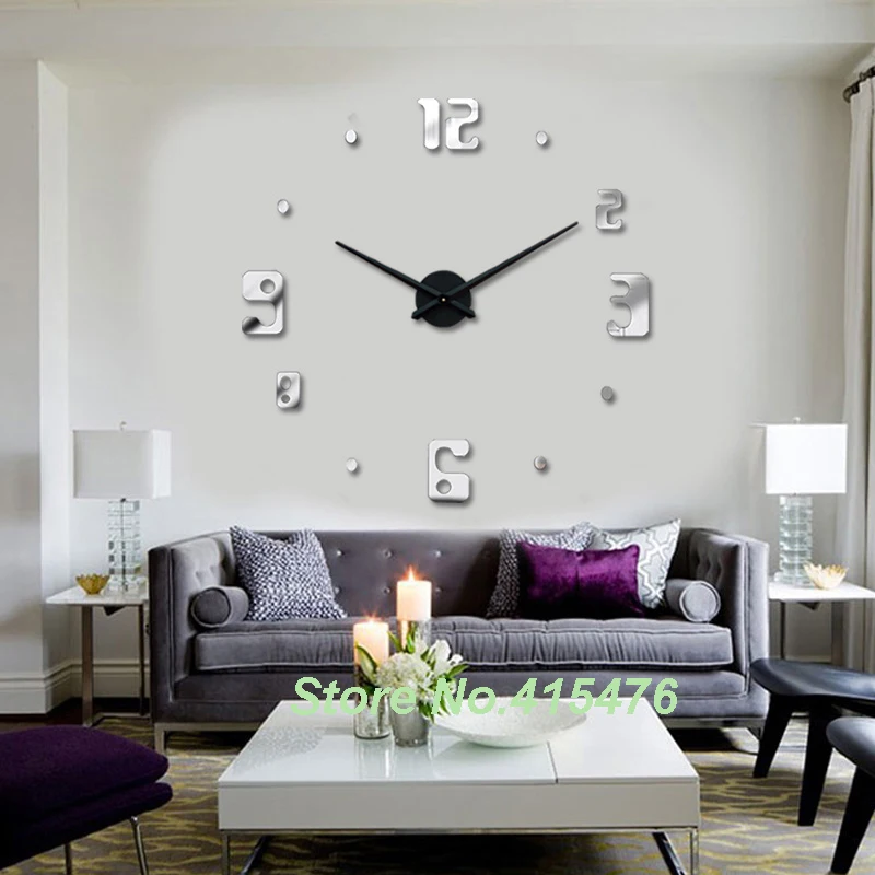 aliexpresscom buy new trendy house home decor item diy large wall clock 3d stickers design silver mirror acrylic shinny clocks from reliable clock - Home Decor Item aliexpresscom buy new trendy house home decor item diy large wall clock 3d stickers design silver mirror acrylic shinny clocks from reliable clock - Home Decor Item