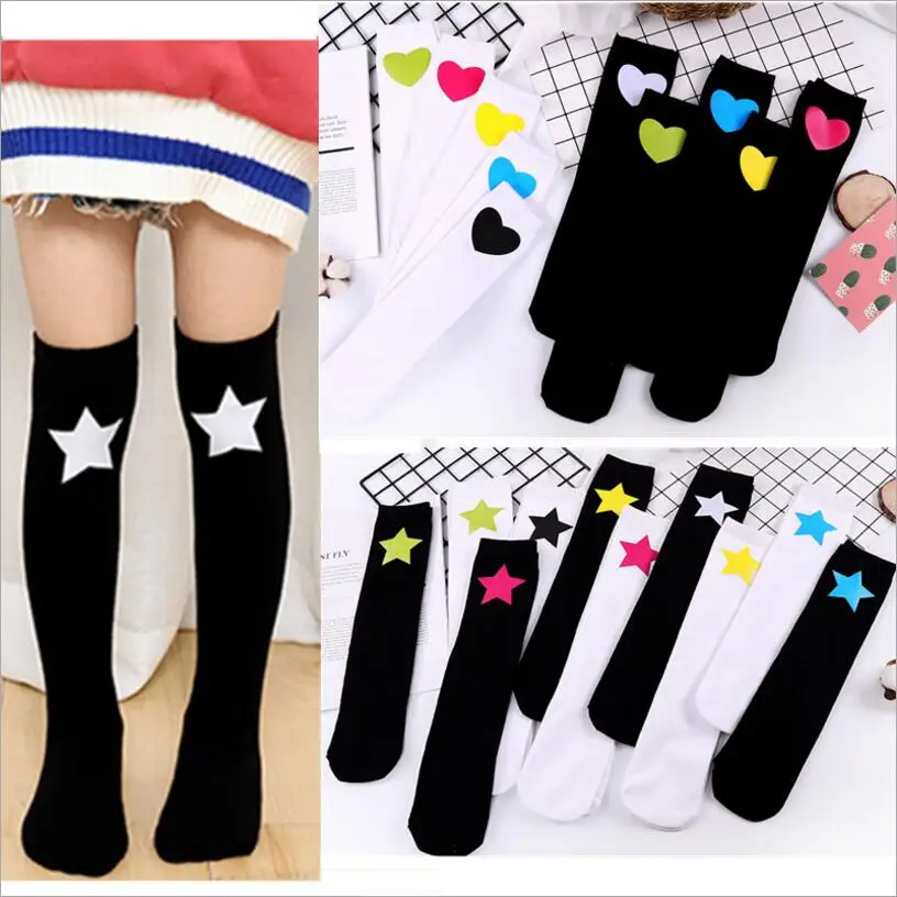 Kids Knee High Socks School White Socks Skate Children Baby Long Tube Leg Warm Girls Boys Football Stripes Cotton Sports