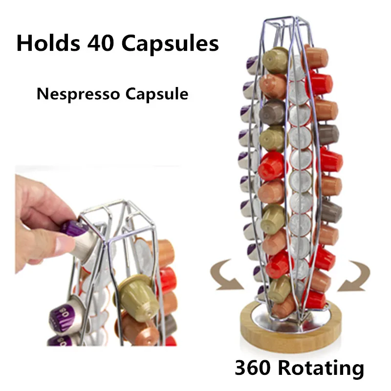 

Coffee Capsules Dispensing Tower Stand Coffee Pod Holder Dispenser Fits Nespresso Capsule Storage Coffee Filter Holder 2019 KF1