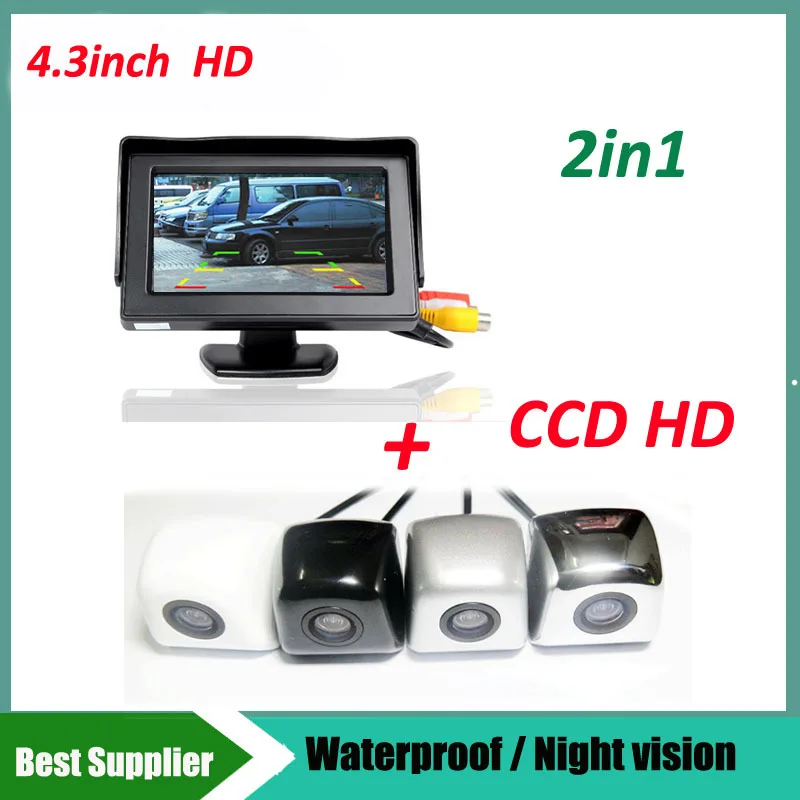 

CCD HD Waterproof Parking Monitors System Car Rear View reverse backup Camera With 4.3 inch Car Rearview Mirror Monitor