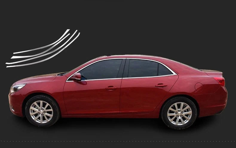 Lsrtw2017 304 нержавеющая сталь окна автомобиля планки для chevrolet malibu 2012 2013 8-го поколения