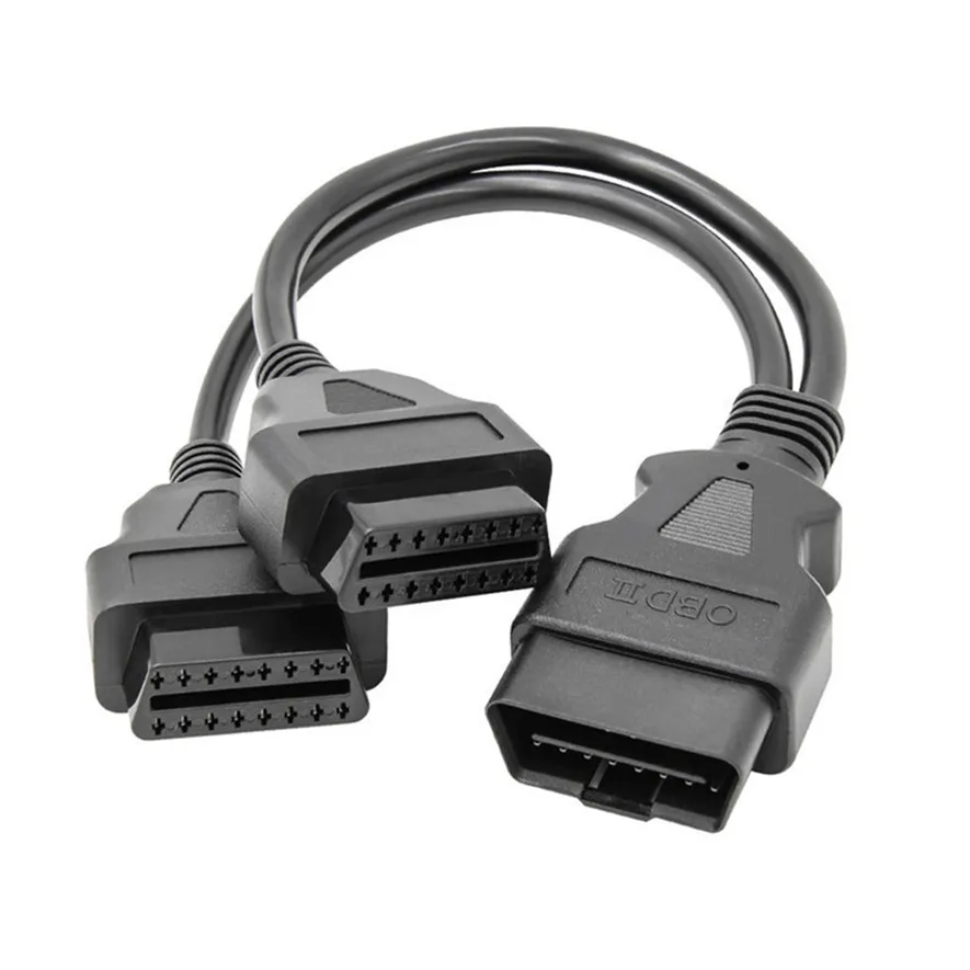 ELM327 удлинитель адаптер OBD2 сканер 16pin 2 в 1 Мужской Женский Преобразованный кабель