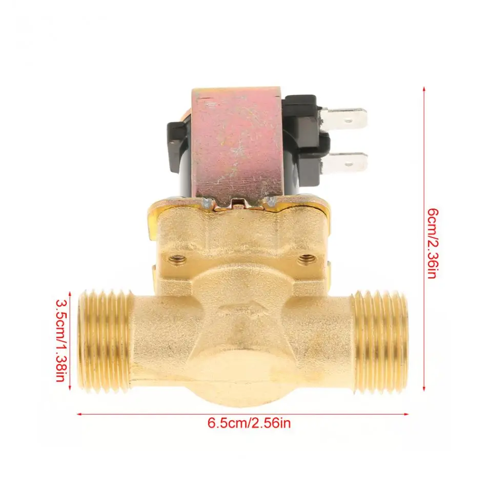 Электромагнитный клапан 1/2 &quotDC 12V нормально закрытый латунный электромагнитный
