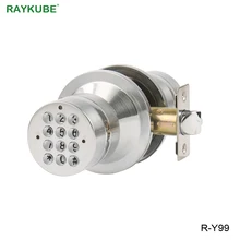 RAYKUBE Electronic Door Lock Password Code Keyless Entry Knob Door Lock From Home Office Safety Suit 35-50MM Door Thickness