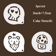 3 шт. Kawaii мультфильм трафареты для кофе капучино бариста печенье форма для кекса трафарет для торта кондитерские изделия reposteria