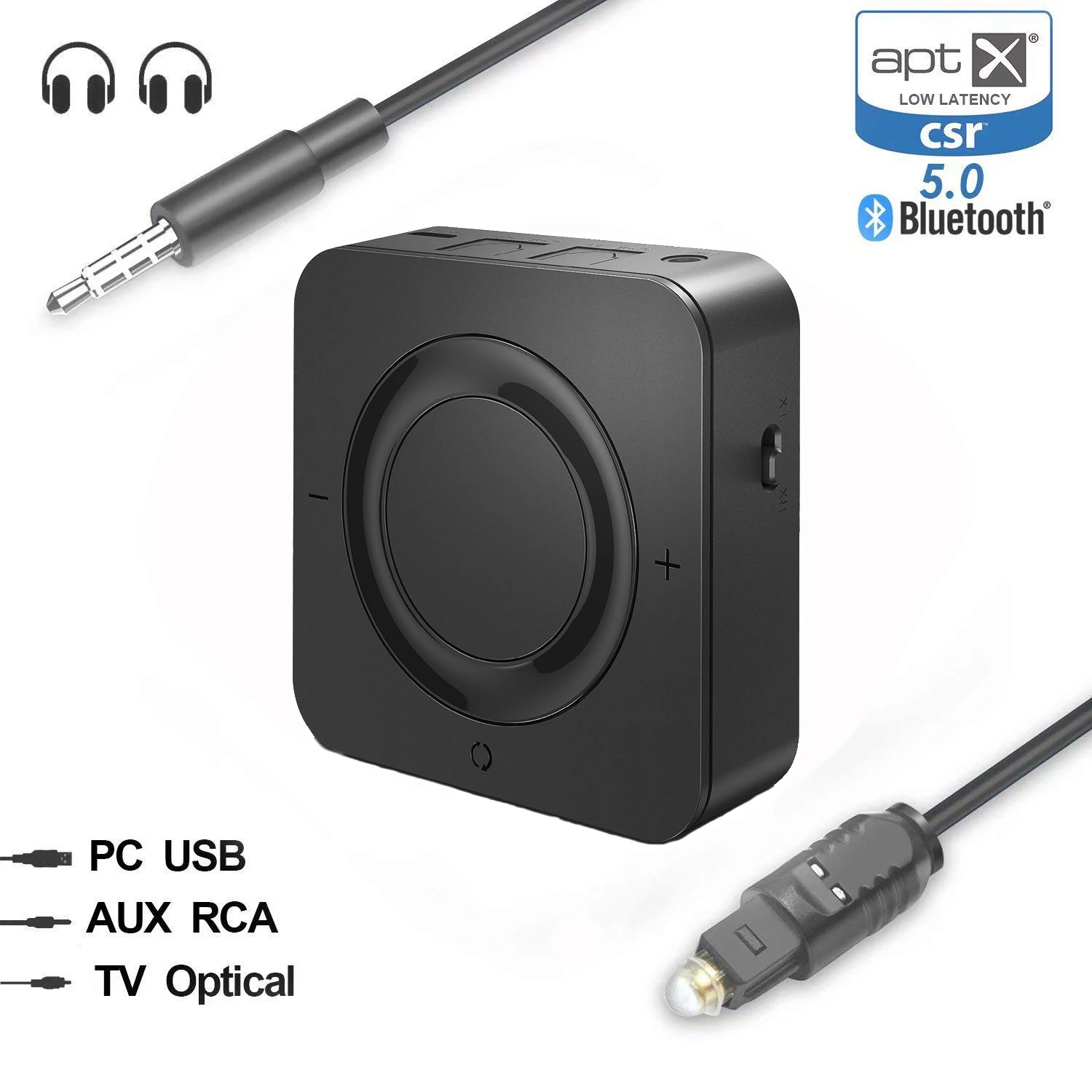 

3.5mm Aux Bluetooth Transmitter Receiver luetooth 5.0 aptX HD aptX LL Low Latency Audio Receiver for TV/Home/Car Stereo System