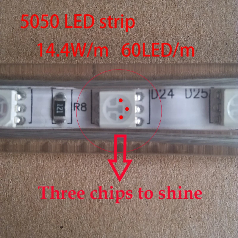 Levou Crescer Luzes m azul cresce a luz Leds : 60 Led 5050 Smd