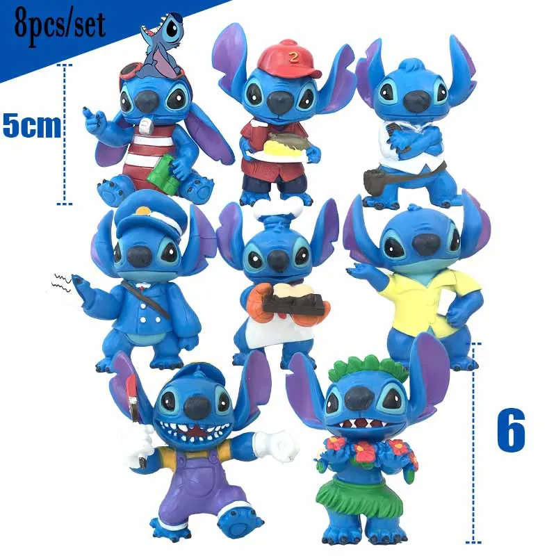 

DISNEY Lilo & Stitch figures 8pcs/set 5-7cm Action Figure Posture Anime Decoration Collection Figurine Toy model kids gifts