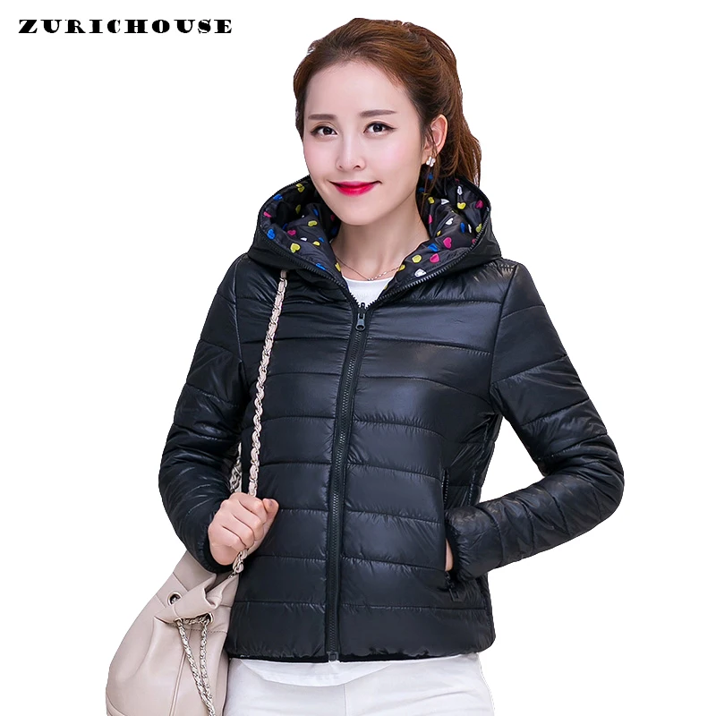 

Winter Jacket Women Double-sided Wear Cotton Padded Coat Hooded Female Parkas 2019 New Arrival Ultra Light Womens Winter Jackets