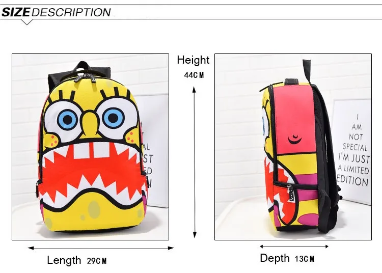 Men Fashion Sprayground Backpacks Sac A Dos Femme 3d Cartoon Anime