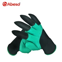 1 Pair Garden Gloves With Claws 4 ABS Plastic Garden Genie Rubber Gloves Quick Easy to Dig and Plant For Digging Planting