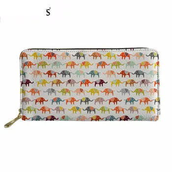 

Fashion Women Wallets Lady Zipper Coin Purse 3D Animal Prints Cute Elephant Long Clutch Wallet Cards ID Holder Bag Murse Sumka