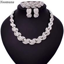 African fashion Beads Jewelry Set Nigerian Wedding Gold/silver Color Long Necklace Jewellery Sets For Women Luxury Dubai Jewelry luxury dubai jewelry sets women crystal gold wedding accessories flower necklace wedding african beads jewelry set costume