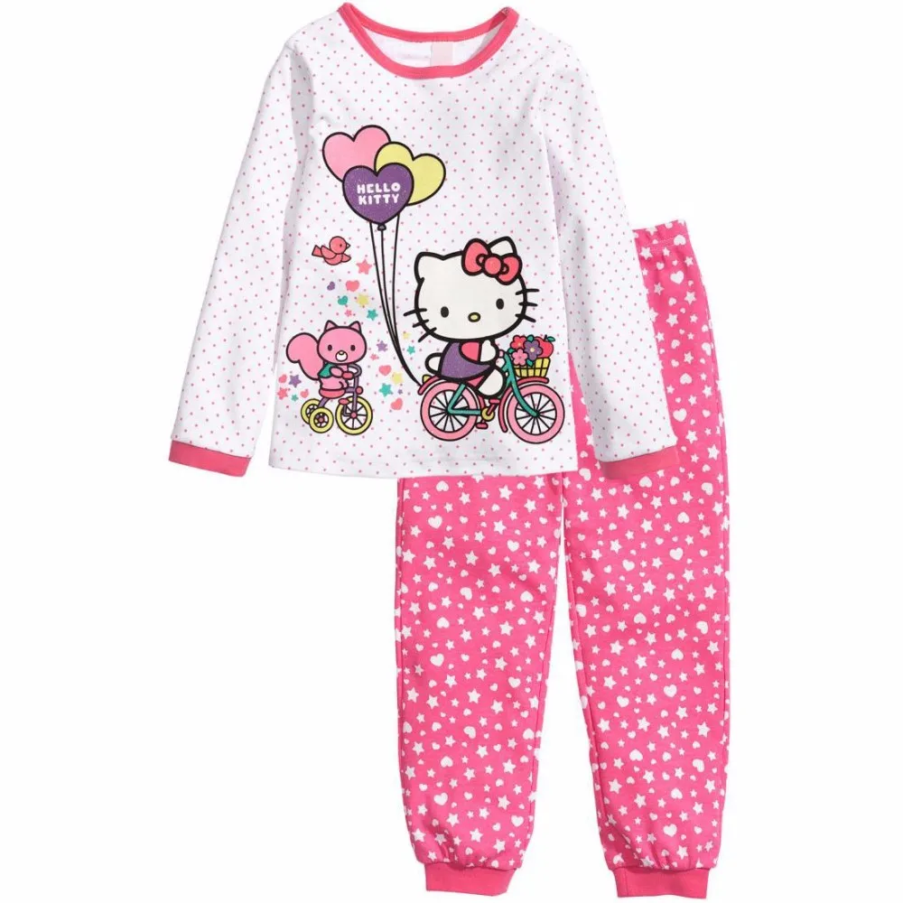 Комплекты детской одежды пижамные костюмы для маленьких мальчиков комплекты одежды для девочек, одежда для сна Пижама с героями мультфильмов комплект из хлопка, рубашка+ брюки