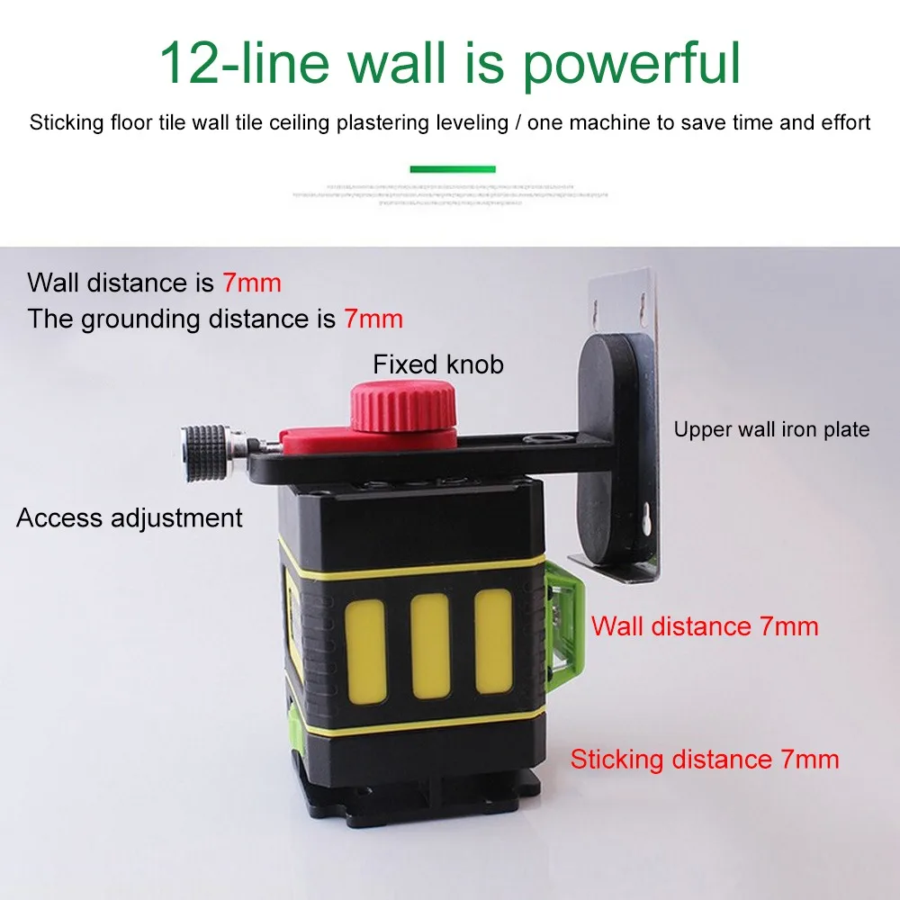 12 линия 3D зеленый лазерный уровень свободная подъемная платформа вертикальный горизонтальный лазерный уровень самонивелирующийся крест линия зеленый свет 532 нм