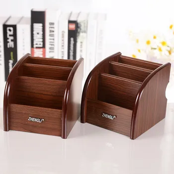

Retro Wood Pen Phone Storage Holder Multifunction Storage BOX Home Decor Organizer High Quality Office Table Stationery Supply
