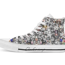 Elvis presley коллаж новинка дизайн дышащая Повседневная Высокая обувь на шнуровке холщовая обувь кеды