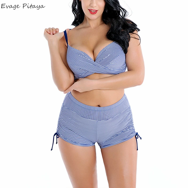 

2019 new swimsuit women biquinis feminino womens swim wear Bandage Underwire fold High waist padded V neck bikini wrap
