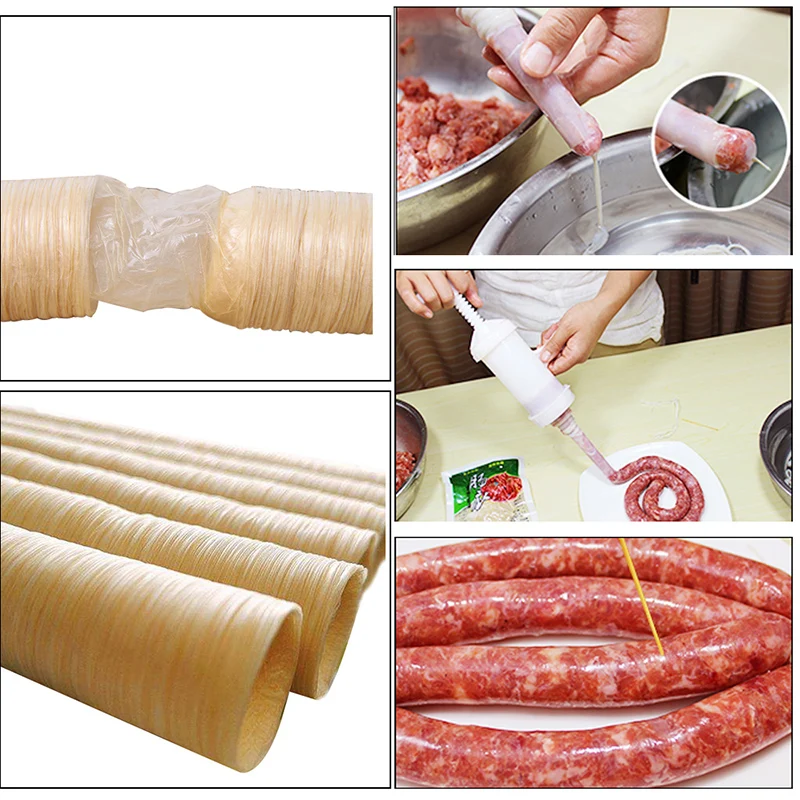 Urijk Protein Meat Casing Skin For Hot Dog BBQ Gadgets 26mm*14m Food Grade Dry Sausage Vegetarian Casing Shell Sausage Skin