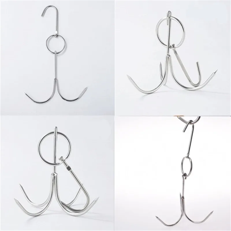 

1pcs stainless steel kebab double Three Four claws meat Hooks for BBQ Chicken Skewer BBQ Grill Fish Barbecue Fork Kitchen tools