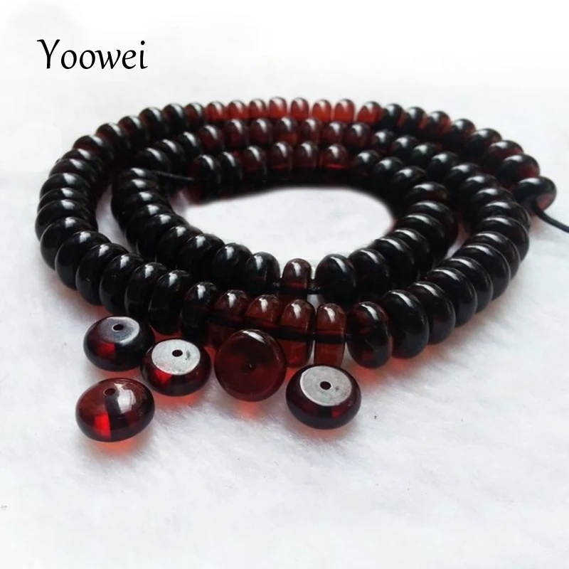 

Yoowei 6mm--9mm Baltic Amber Beads Natural Original Loose Beads Precious Stone Drum Pattern Spacers Beads Fit Beaded Bracelets
