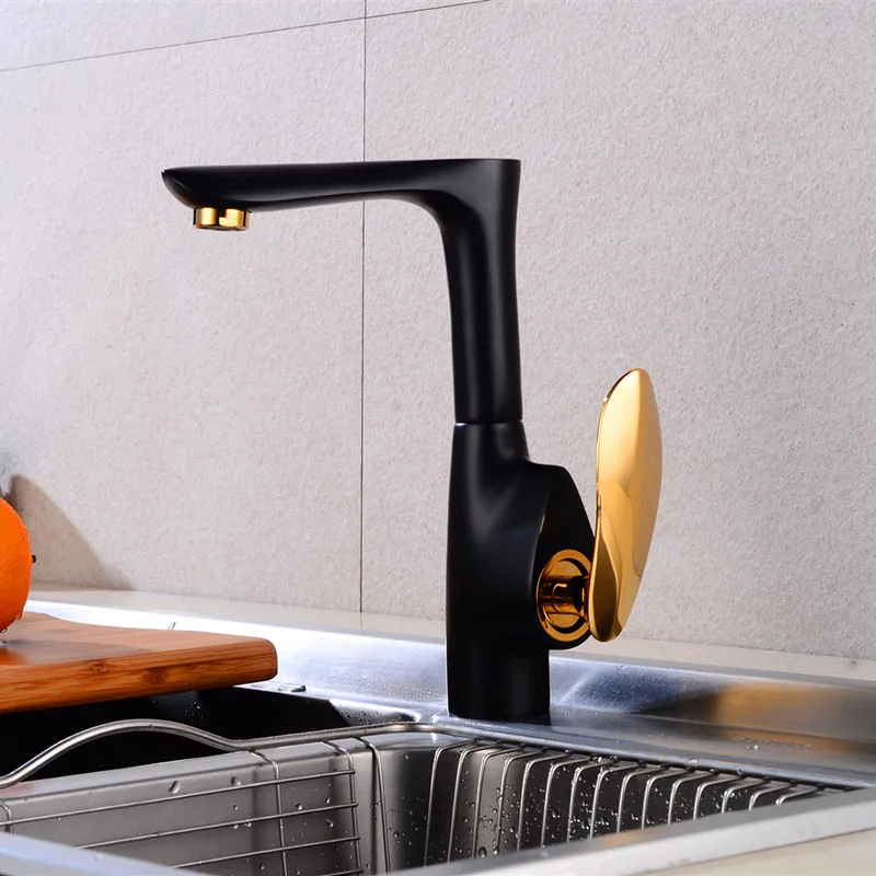 Кухонные смесители LIUYUE, латунный черный/белый смеситель для кухни, кран с поворотом на 360 градусов под прямым углом, кран для холодной и горячей воды, кран для раковины