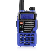 Baofeng Pofung UV-5R Plus Walkie Talkie Dual Band Two Way Ham Radio 5W 128CH UHF VHF FM VOX handheld Dual-Display Qualette Blue