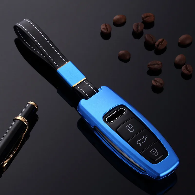 New-High-Quality-Aluminium-Alloy-Key-Cover-Case-Holder-For-AUDI-A8L-2018-FOB-Key-Pocket (3)
