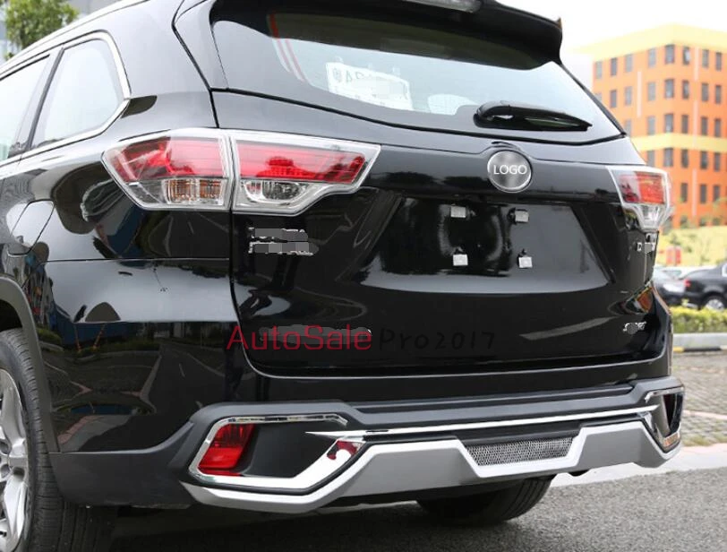 Пластиковая защитная накладка на передний и задний бампер для Toyota Highlander 2014 2015