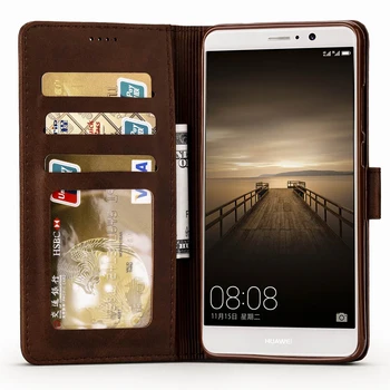 

For Huawei Mate 9 Luxury Retro Leather Shockproof Flip Cover Case Magnetic Wallet Protect Phone Case
