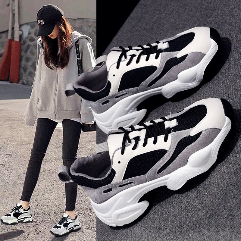 Women's Platform Shoes Ventilation Genuine Leather Dad Shoe Ins Exceed Fire Smoked Shoe Thick Sole Leisure Time Sneakers Woman Women's Platform Shoes Ventilation Genuine Leather Dad Shoe Ins Exceed Fire Smoked Shoe Thick Sole Leisure Time Sneakers Woman