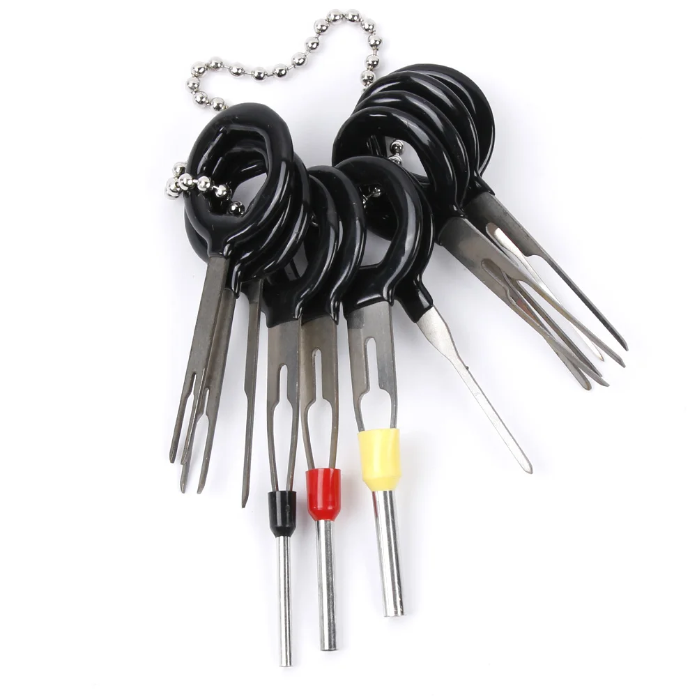 11Pcs/Set Terminal Removal Tools Car Electrical Wiring Crimp Connector Pin Extractor Kit Car Repair Tool Set Plug key