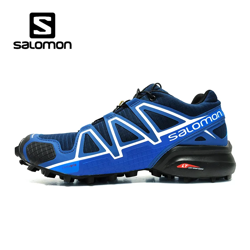 Salomon speed Cross 4 CS беговые туфли Мужская обувь поддержка синие кроссовки для мужчин