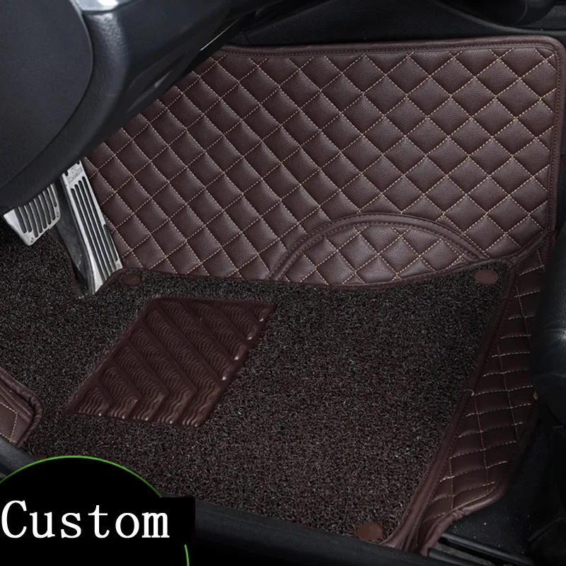 

2018 new arrival 2 layers wire&pu leather easy clean 5seats waterproof car floor mats non silde for audi q3