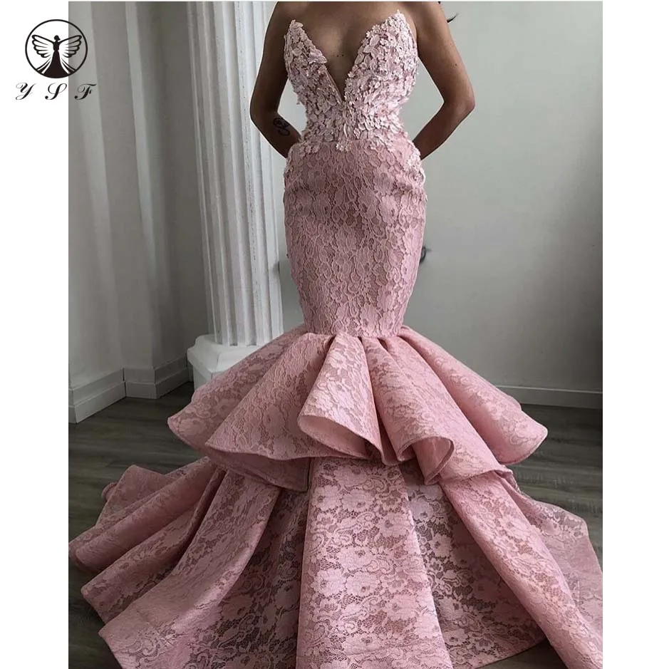 Дизайнерские Vestidos De Fiesta вечерние платья Русалочки без рукавов с объемными цветами длиной до пола