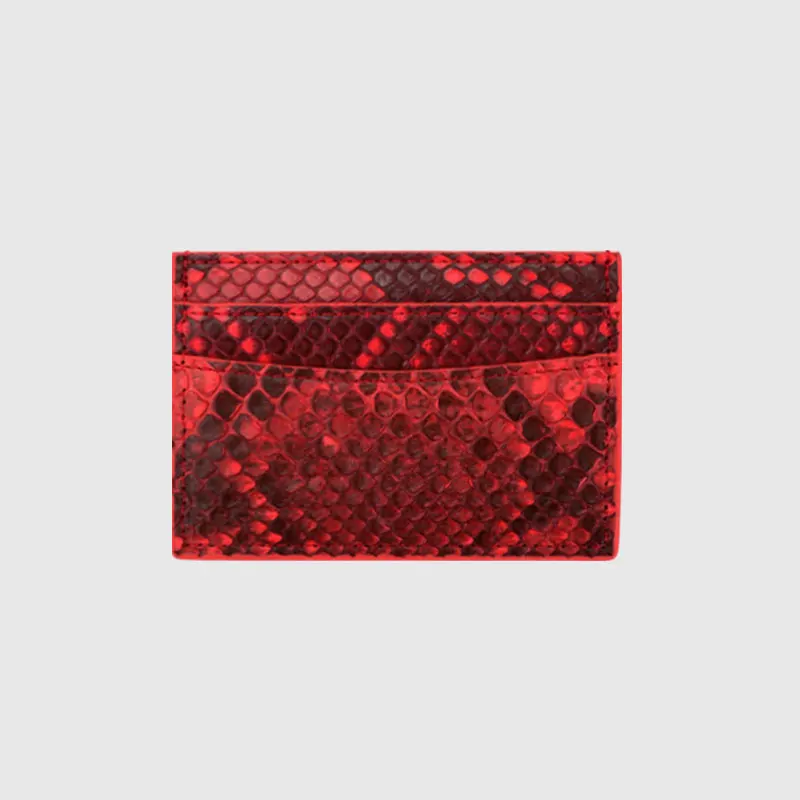 Новое поступление, роскошный кожаный мужской чехол для кредитных карт из змеиной кожи питона, для девушек и женщин, с 4 отделениями для карт - Цвет: red