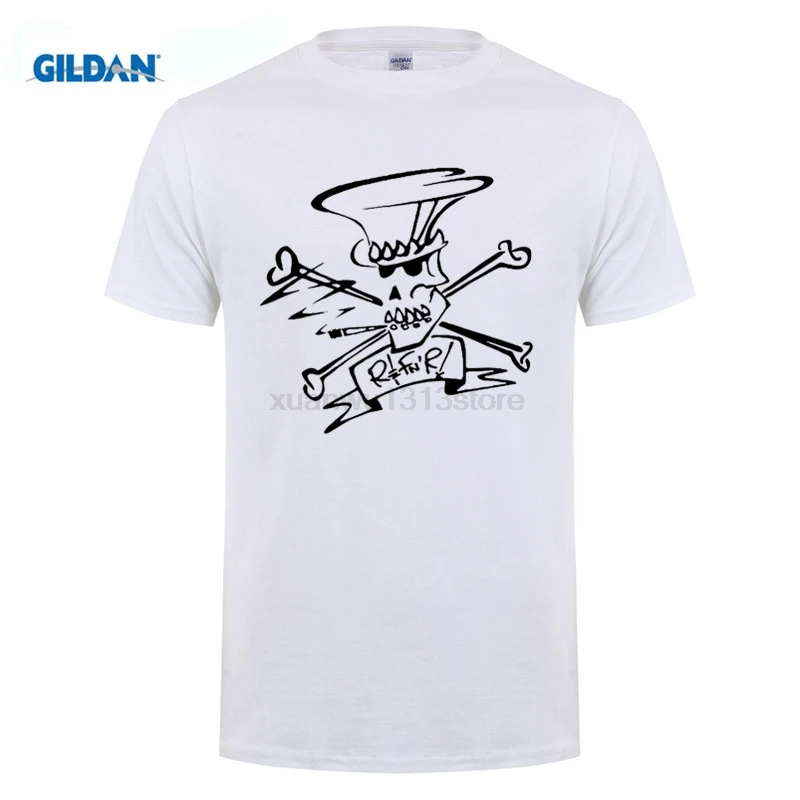 

T-Shirts Skull Slash Logo Guitar Music Band Men's Pre-Cotton 3XL Short Sleeve Shirts High Quality Man T Shirts