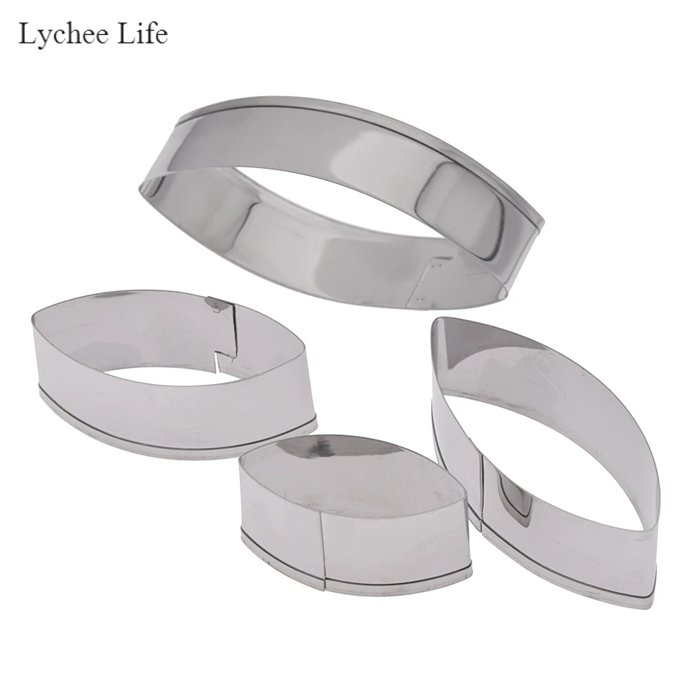 

Lychee Life 4Pcs/Set Stainless Steel Water Lily Lotus Petal Cutting Mould Mold Diy Clay Tools Home Decorations