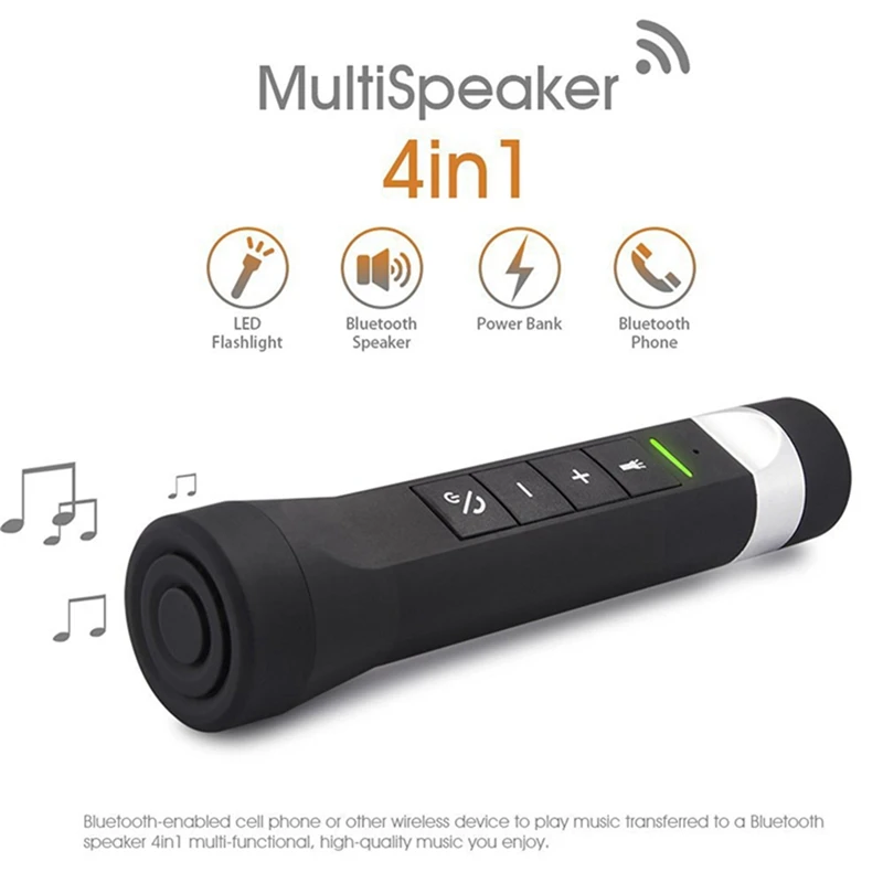 OOTDTY открытый беспроводной Bluetooth фонарик с динамиком факел банк питания Поддержка TF FM