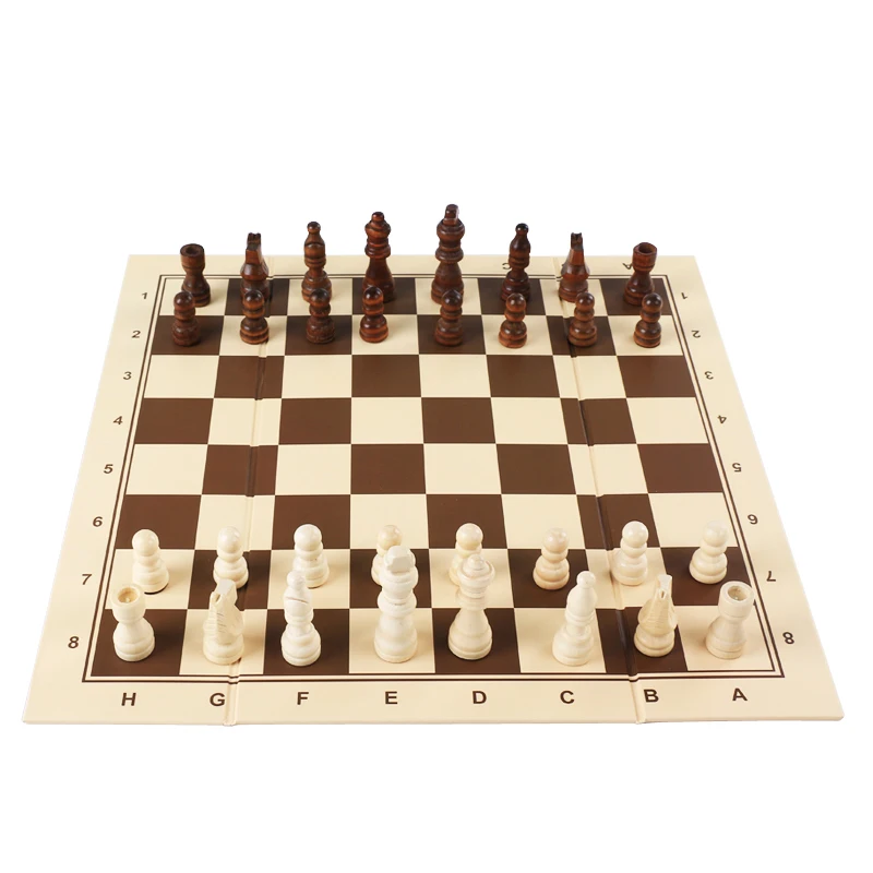 Hot 2 In 1 Collapsible Chessboard Wooden Chessman Chess&Go Game Chess Board Go Games Upscale Set Boxed Travel Children&Kid Gifts