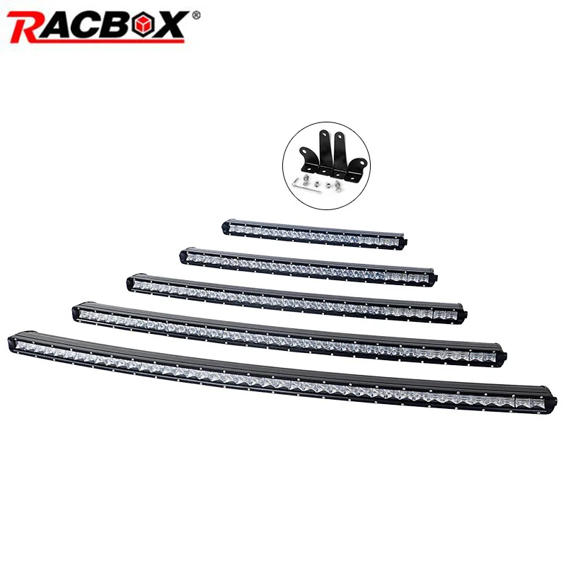 

5D Curved Single Row LED Work Light Bar 90W 120W 150W 180W 210W OffRoad 20 26 33 38 44inch Fog Headlight For SUV 4X4 ATV MPV GAZ