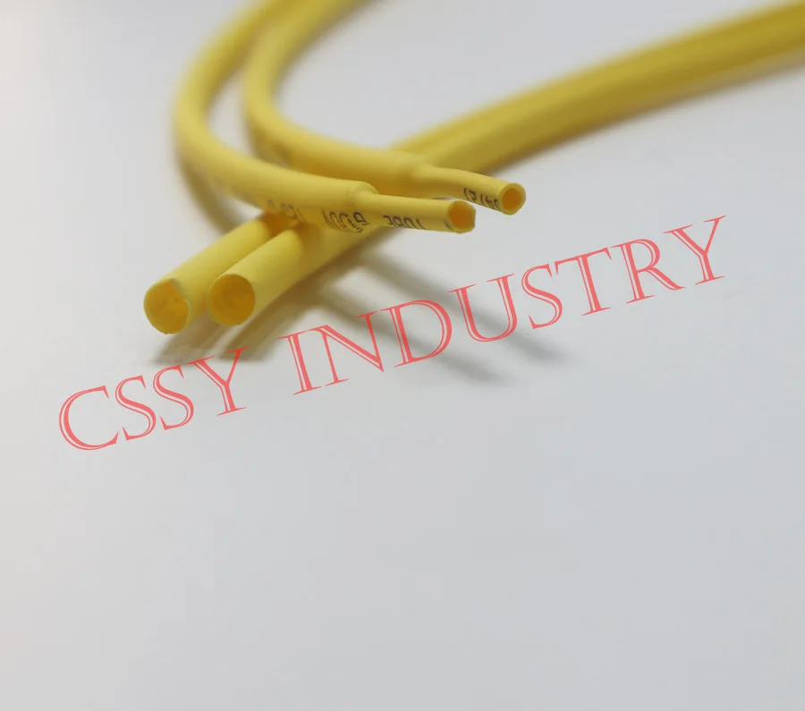 

freeshipping 1/25 to 3/8inch(1mm to 10mm)Polyolefin Heat Shrink Tubing Sleeving Wire Cable shrink ratio 2:1 yellow color