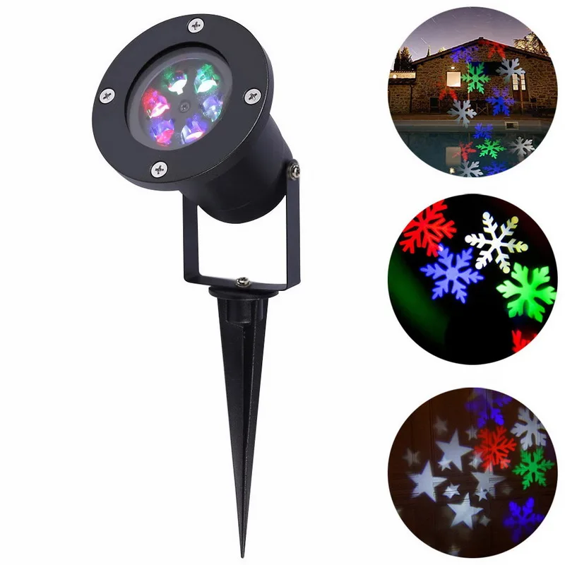 

12W Holiday Decoration Waterproof Outdoor LED Stage Lights RGBW Christmas Laser Snowflake Projector Lamp AC 100-240V